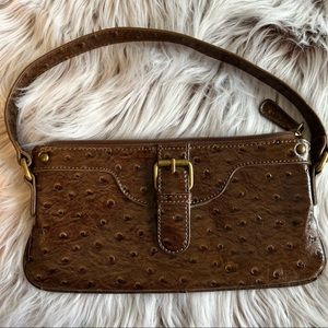 The Many Moods of Poppie Jones-  Brown Ostrich Embossed Purse